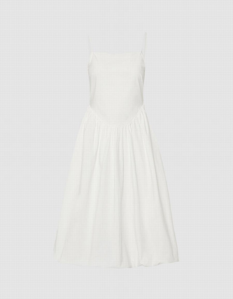 Urban Revivo Sleeveless Off-Shoulder A-Line Women's Dress White | YFY6276HU