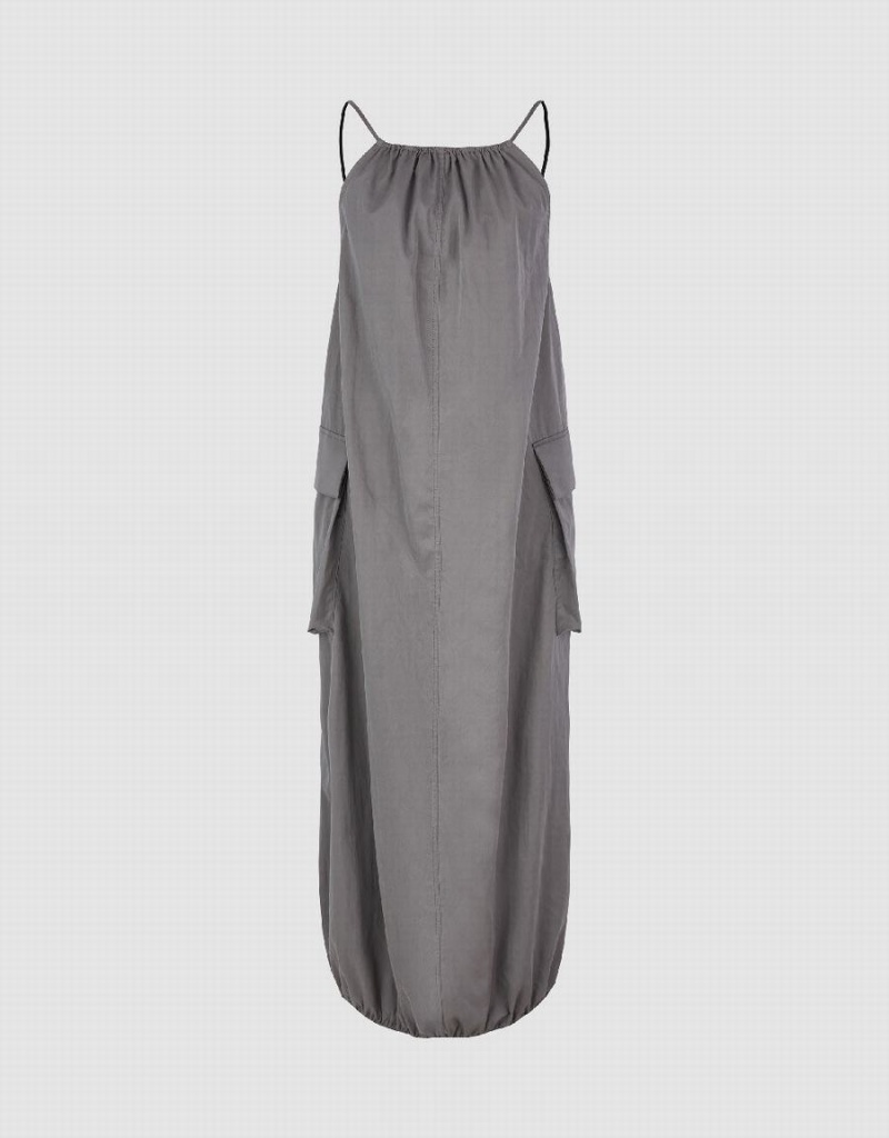 Urban Revivo Sleeveless Off-Shoulder Straight Women's Dress Light Grey | ZAU3678JZ