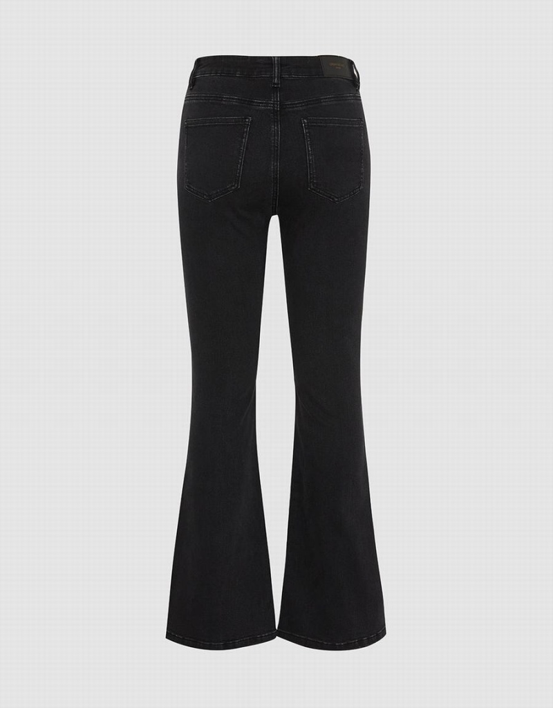 Urban Revivo Split Hem Flare Women's Jeans Black | FDU9289BG