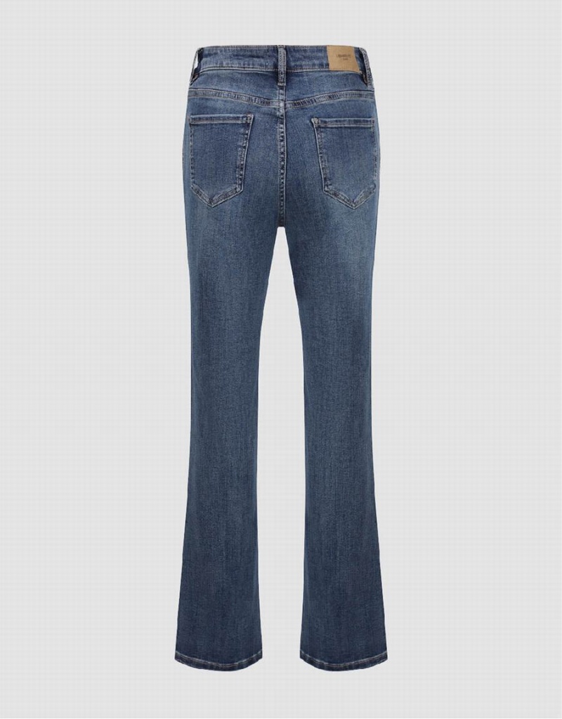 Urban Revivo Split Hem Flare Women's Jeans Blue | ECD5334YO