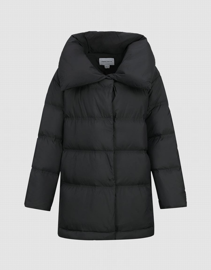 Urban Revivo Stand Collar Women's Puffer Jacket Dark Grey | QAK5697KW