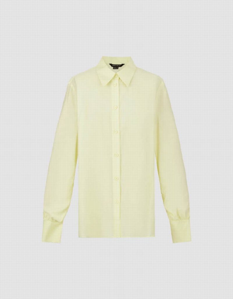 Urban Revivo Straight Lapel Women's Shirts Yellow | SUG13100SU