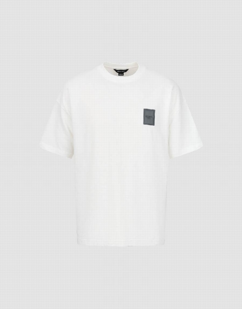 Urban Revivo Straight Loose Men's T Shirts White | MTI856XO