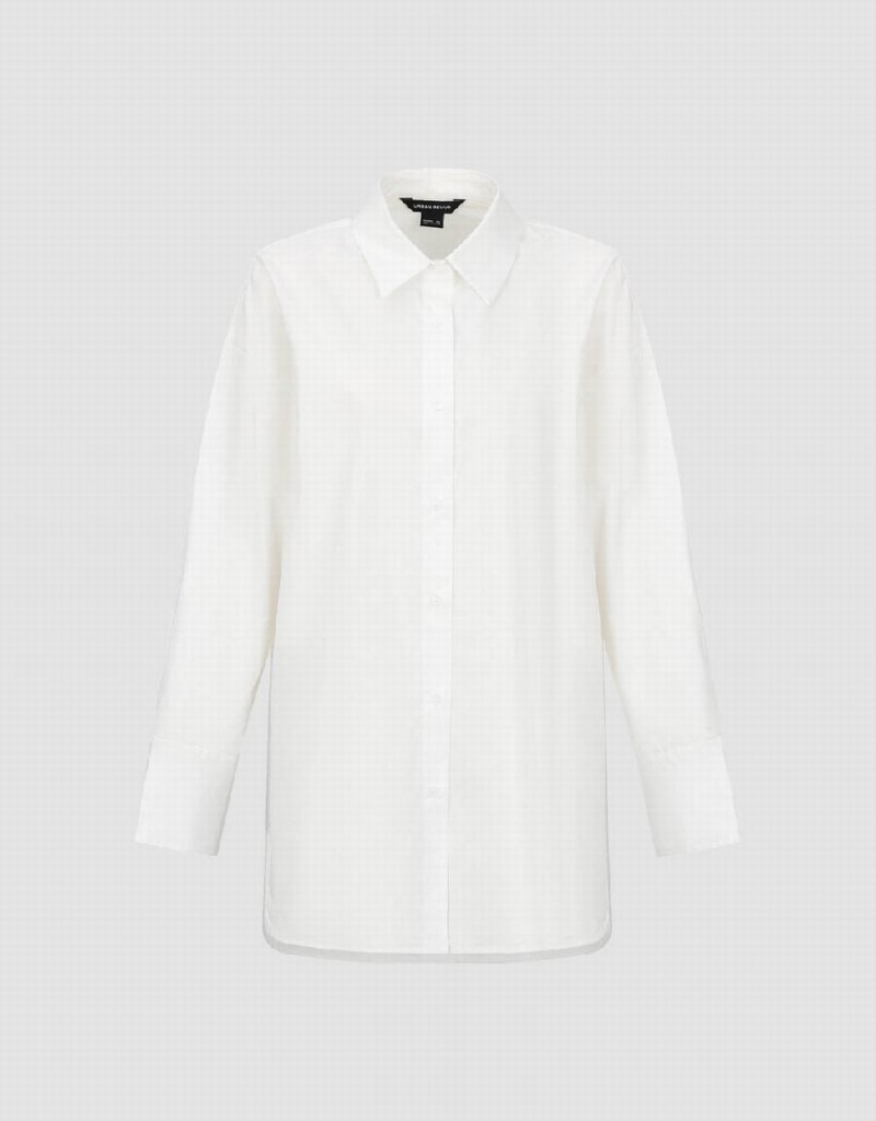 Urban Revivo Straight Loose Women's Shirts White | MLL6536IS