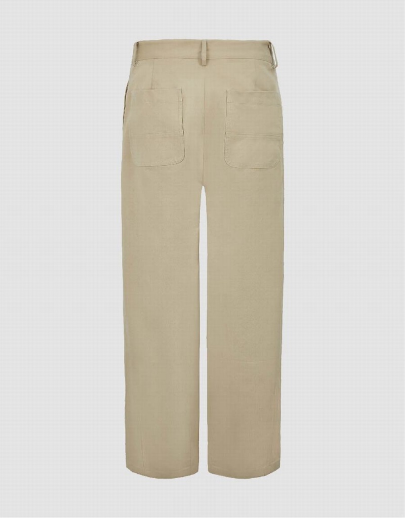 Urban Revivo Straight With Rope Men's Pants Khaki | BJO814BI