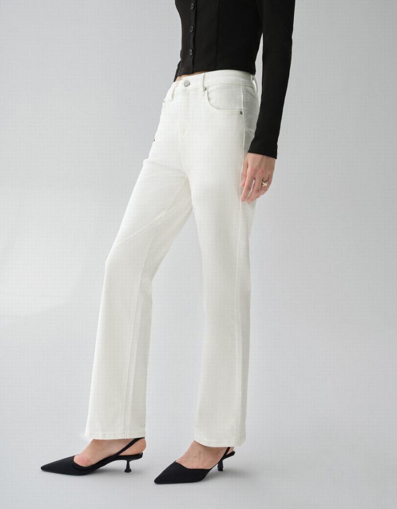 Urban Revivo Straight Women's Jeans White | UEW4718UQ