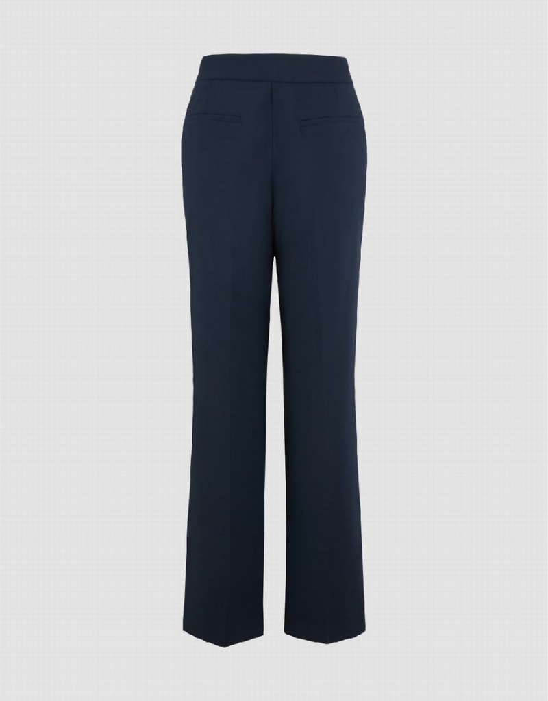 Urban Revivo Straight Women's Pants Blue | AHY6070ZR