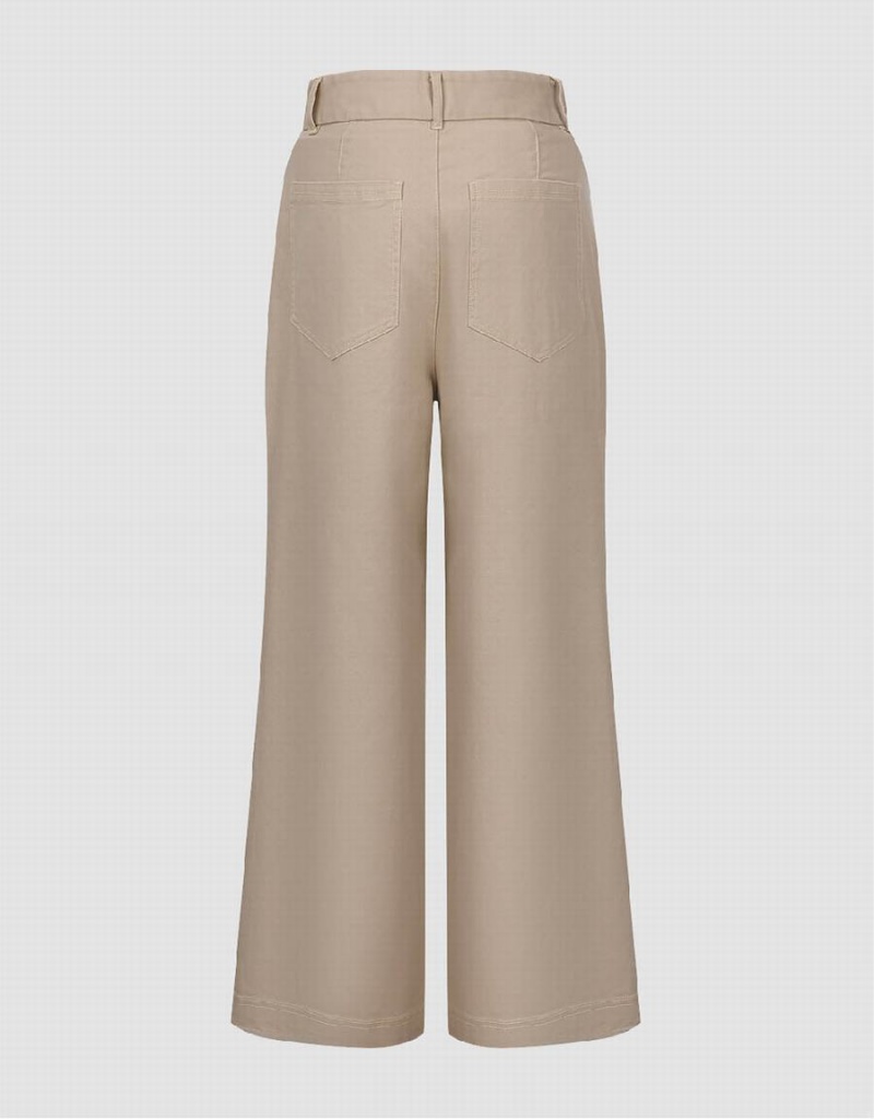 Urban Revivo Straight Women's Pants Khaki | PIW2834ZF