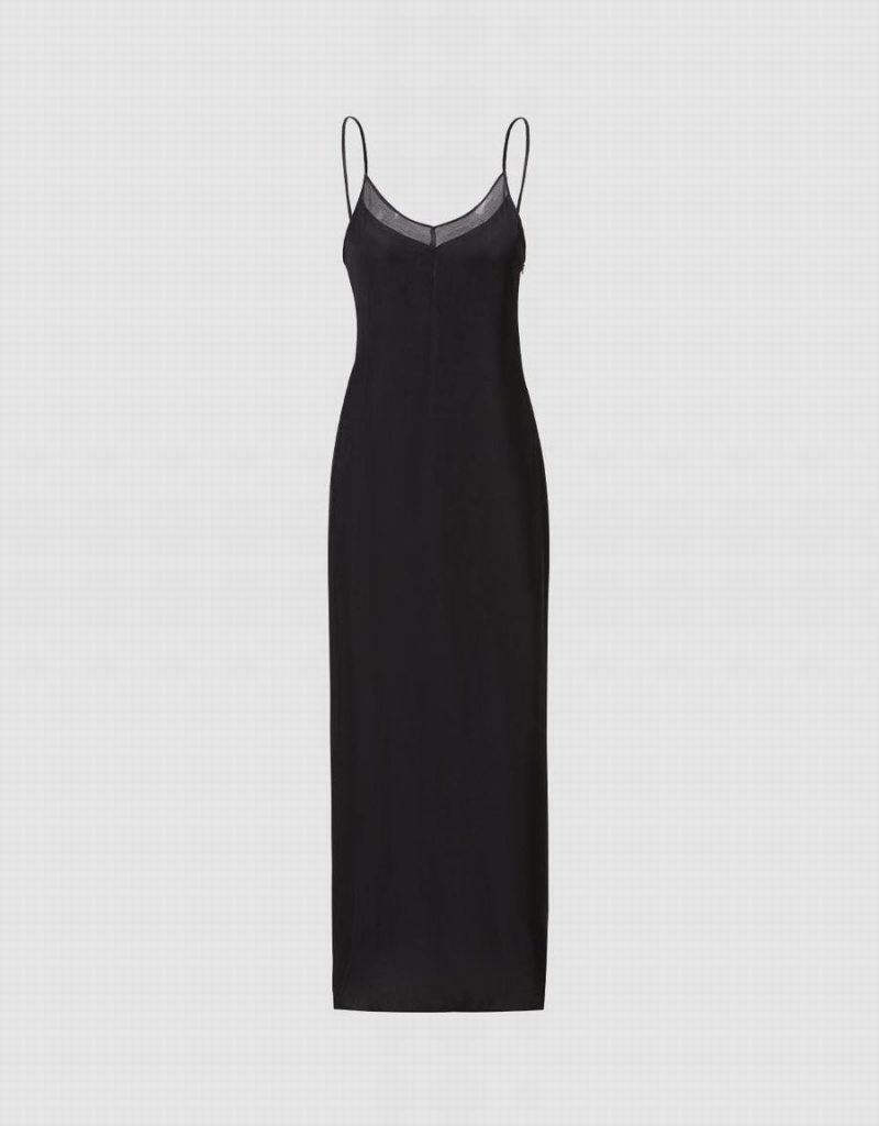 Urban Revivo Strappy Maxi Women's Dress Black | OFJ6041CT