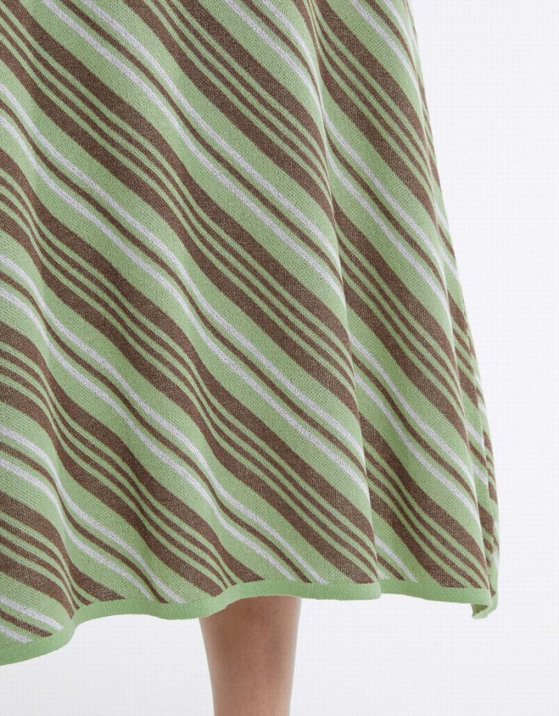 Urban Revivo Striped Knit Women's Skirts Green Multicolor | EOJ2289KI