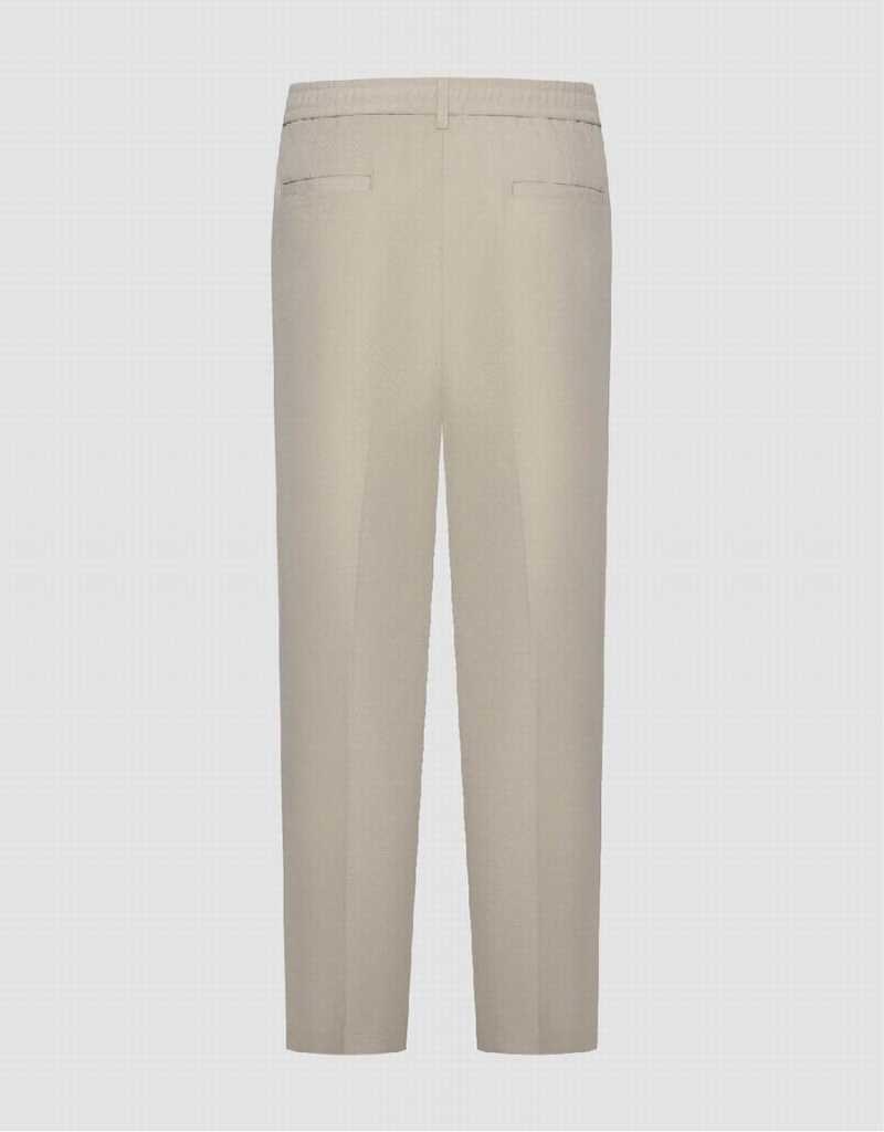 Urban Revivo Tailored Carrot Fit Men's Pants Khaki | ONI8199AP