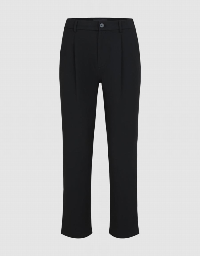 Urban Revivo Tailored Carrot Fit Men's Pants Black | ZMN4226BV