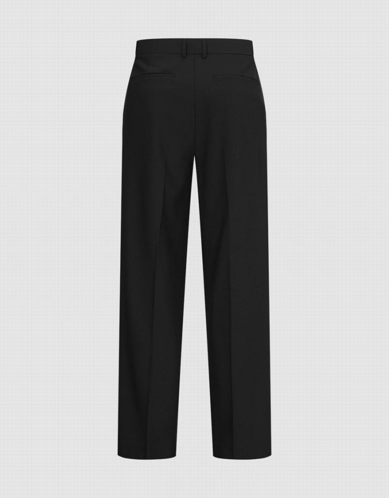 Urban Revivo Tailored Carrot Fit Men's Pants Black | PDT6795RP