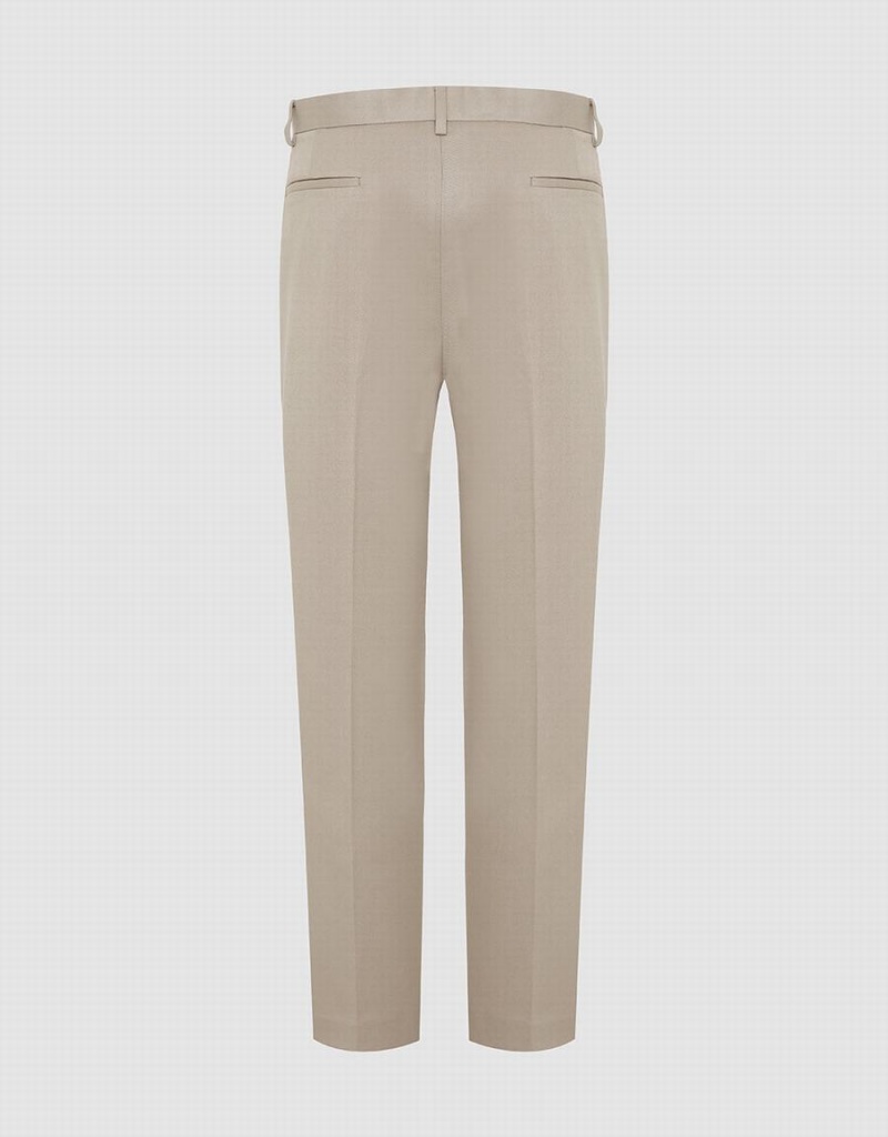 Urban Revivo Tailored Straight Men's Pants Khaki Grey | EJP7122AN