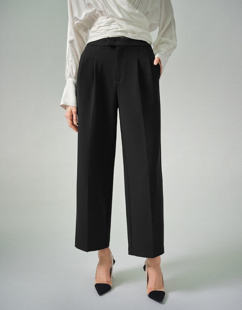 Urban Revivo Tailored Straight Women's Pants Black | TCD9591PC