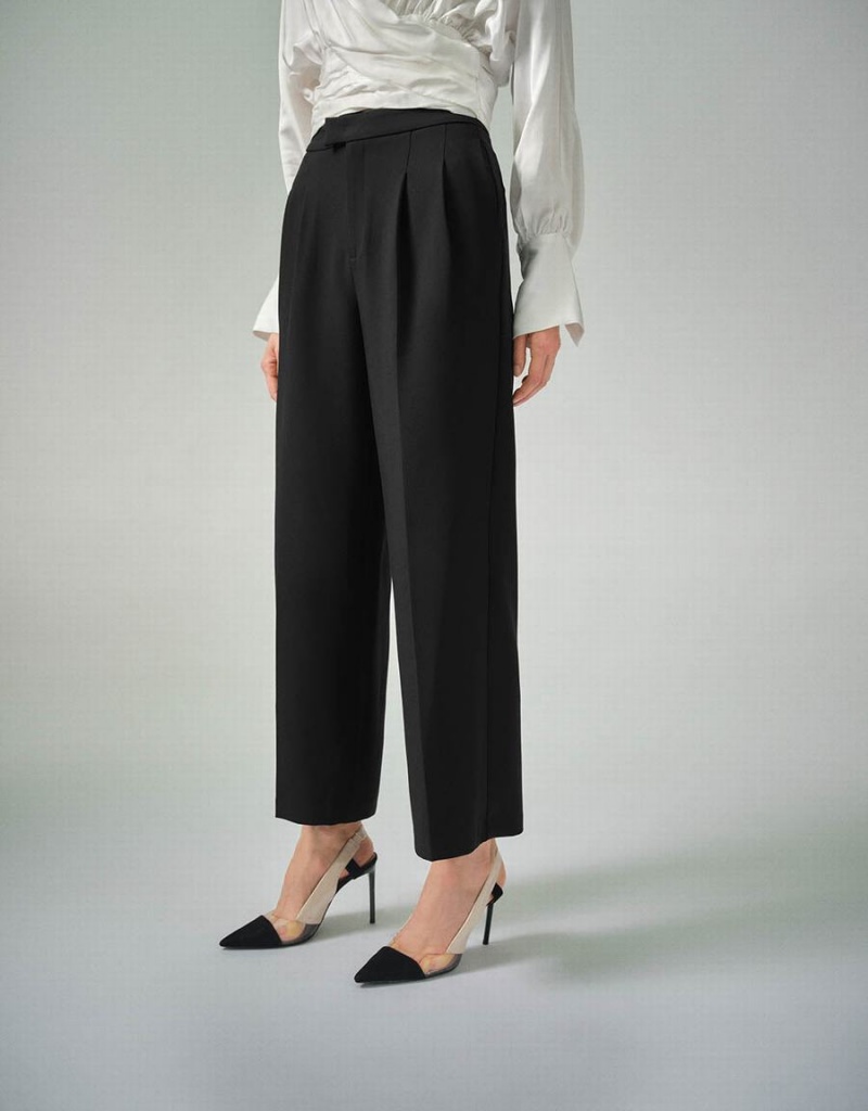 Urban Revivo Tailored Straight Women's Pants Black | TCD9591PC