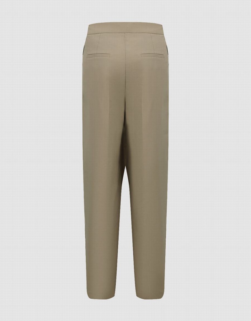 Urban Revivo Tailored Straight Women's Pants Khaki | DME7876WB