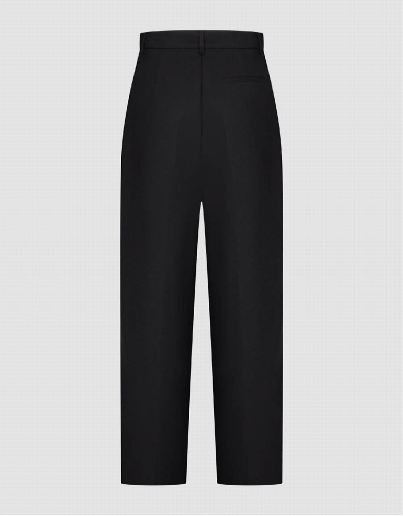 Urban Revivo Tailored Wide-Leg Women's Pants Black | ZUR7673GU