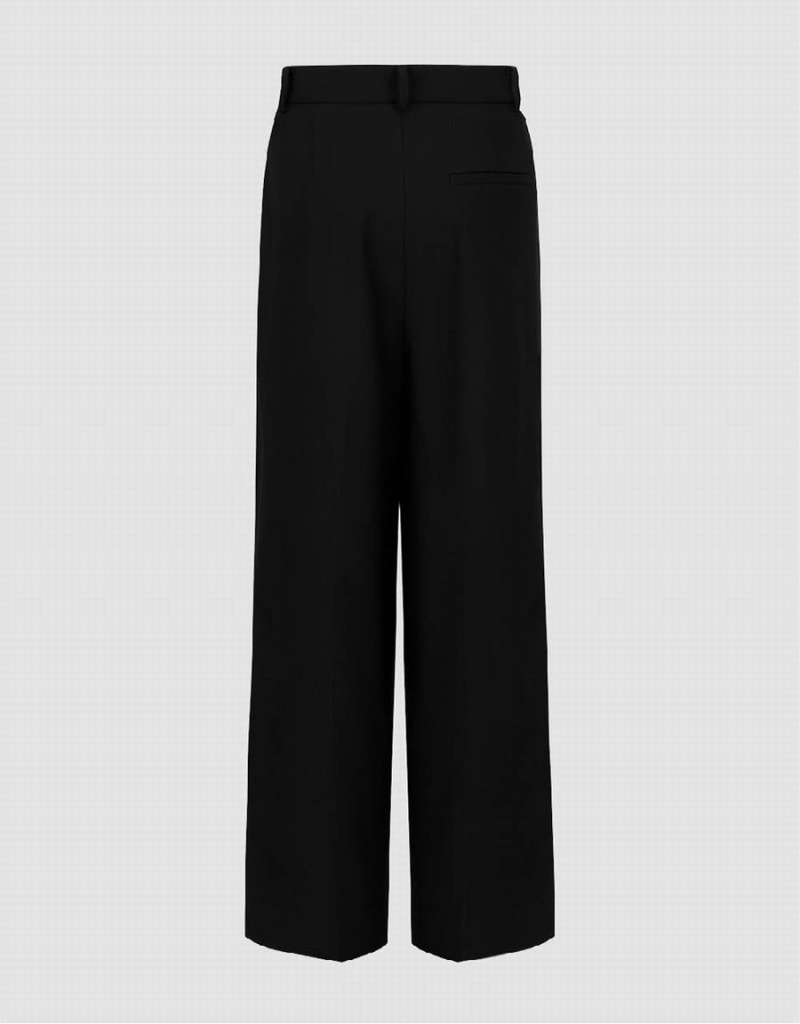 Urban Revivo Tailored Wide-Leg Women's Pants Black | INH4654EM