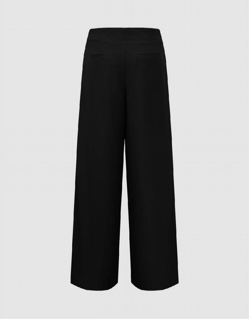 Urban Revivo Tailored Wide-Leg Women's Pants Black | PDL5338PS