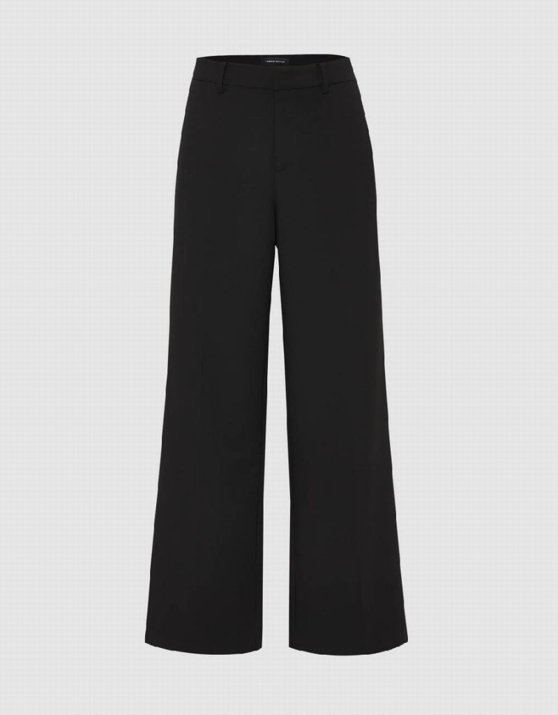 Urban Revivo Tailored Wide-Leg Women\'s Pants Black | LBG5533AR