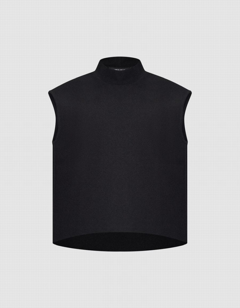 Urban Revivo Turtle Neck Women's Tank Top Black | TCJ317HD