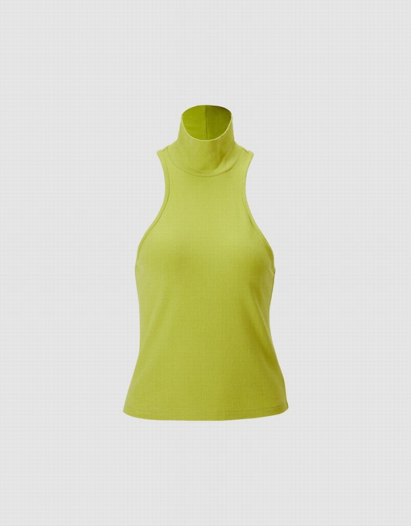 Urban Revivo Turtle Neck Women's Tank Top Green | QMM5341IR