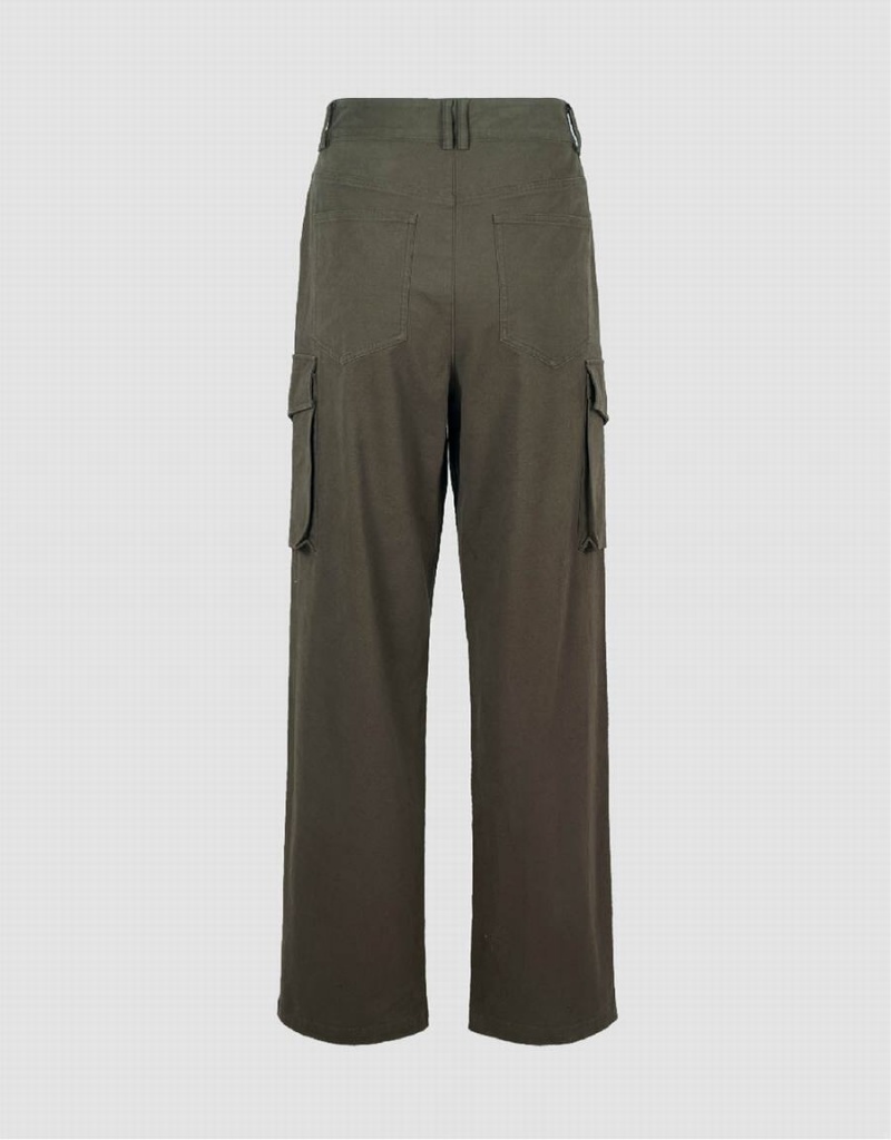 Urban Revivo Wide-Leg Men's Pants Green | UFZ344DU