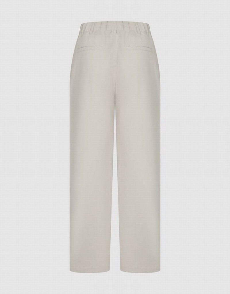 Urban Revivo Wide-Leg With Rope Women's Pants White | LIA3453OD