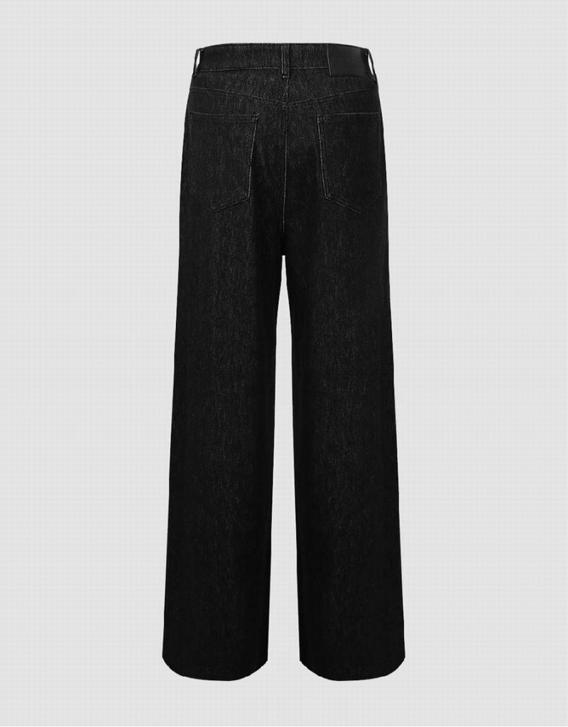 Urban Revivo Wide-Leg Women's Jeans Black | PWJ813NH