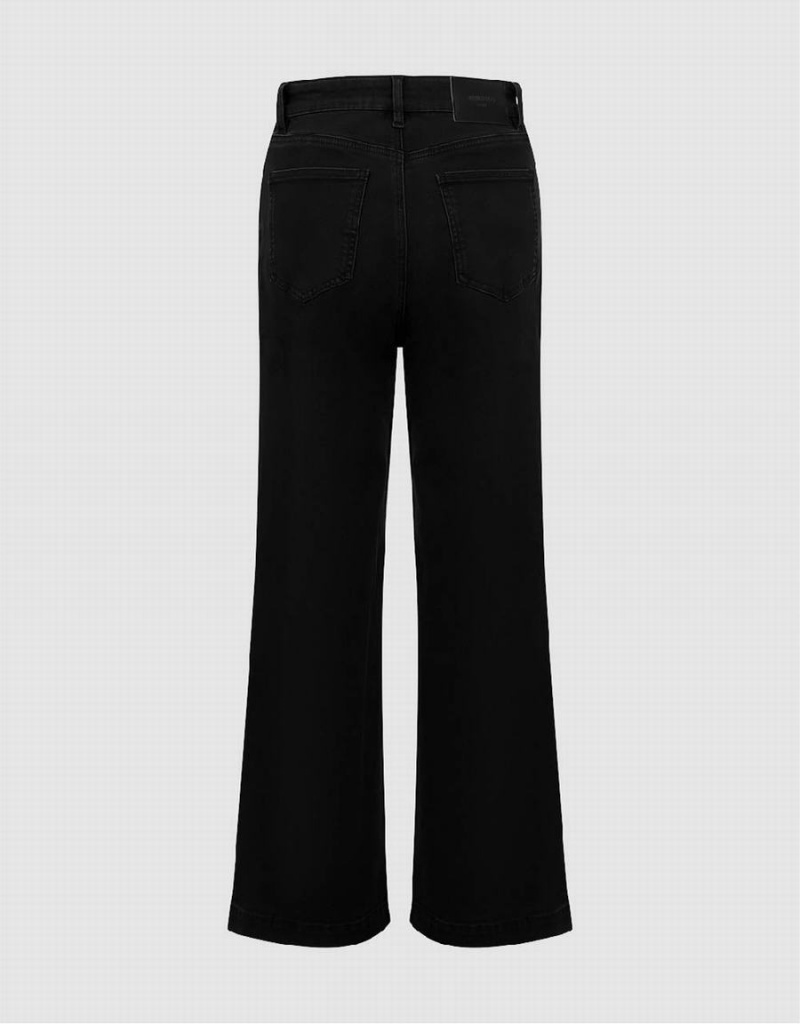 Urban Revivo Wide-Leg Women's Jeans Black | QIY2860DQ