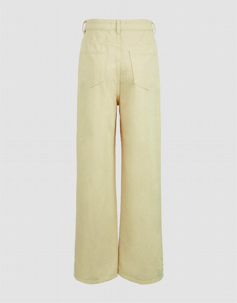 Urban Revivo Wide-Leg Women's Jeans Yellow | AGN48100AB