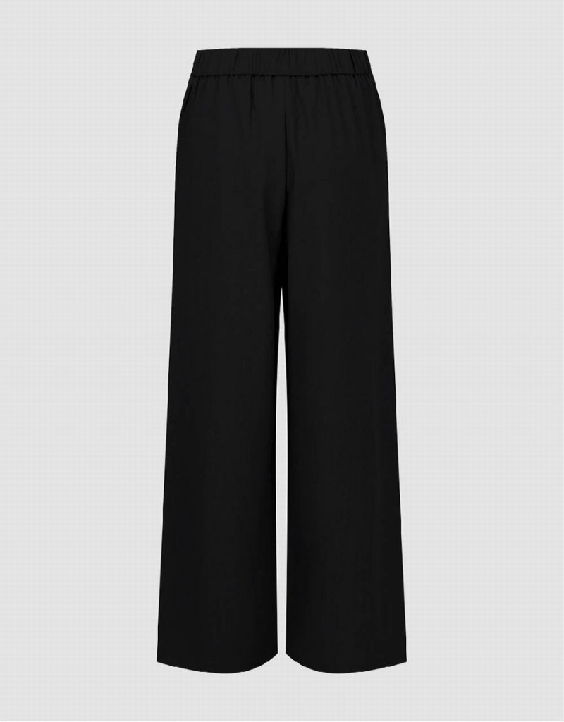 Urban Revivo Wide-Leg Women's Pants Black | MET2034JZ