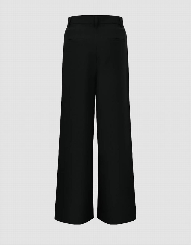 Urban Revivo Wide-Leg Women's Pants Black | KDV5729AM