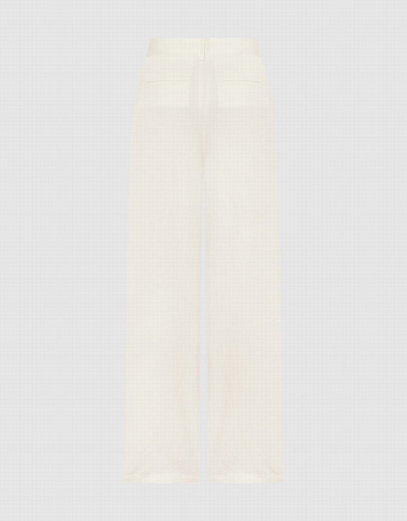 Urban Revivo Wide-Leg Women's Pants White | ZXM5737HU