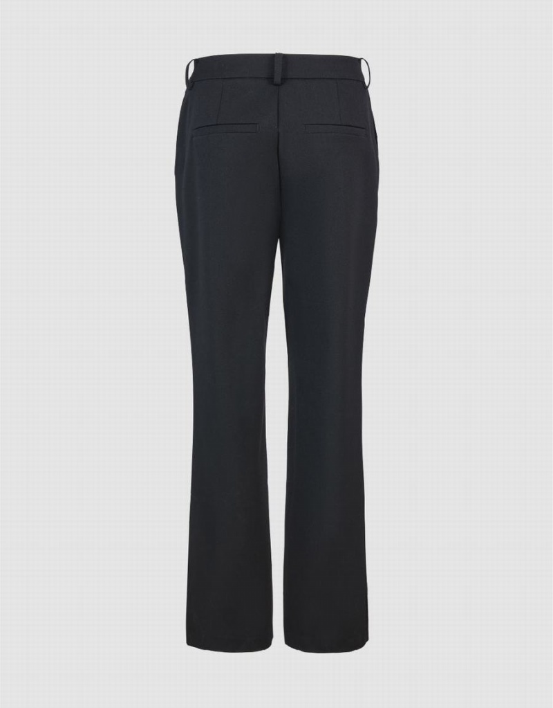 Urban Revivo Woven Long Straight Women's Pants Black | YIA454SQ