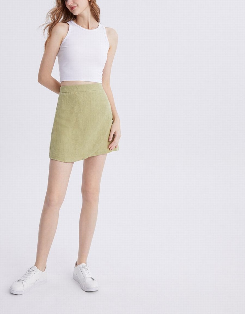 Urban Revivo Wrap Women's Skirts Green | ISM3476PT